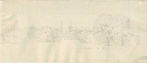 Lichfield - Severní pohled (vzdálený): kresba tužkou, nd [1788-1855] (kresba) od Henry Curzon Allport