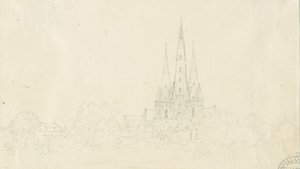 Katedrála Lichfield - East View: kresba tužkou, nd [?19. století]