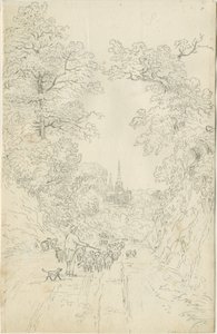 Katedrála Lichfield - pohled na jihovýchod od Henry Curzon Allport