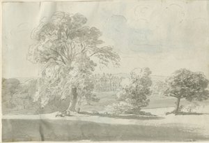 Shenstone - Little Aston Hall: perokresba, nd [1788-1855] (kresba)