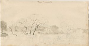 Tamworth - Vzdálený pohled: kresba tužkou, nd [1788-1855] (kresba) od Henry Curzon Allport