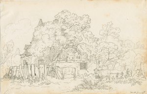 Yoxall - Old Farm House: kresba tužkou, nd [c 1815]
