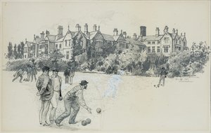 Cheadle Asylum z Bowling Green od Henry Edward Tidmarsh