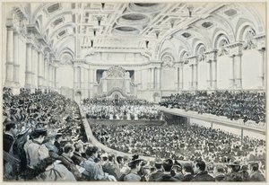 Síň volného obchodu, interiér, noc oratoria od Henry Edward Tidmarsh