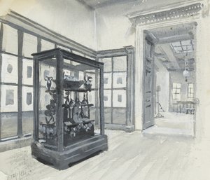 Vnitřní pohled na Britské muzeum s galerií rytin od Henry Edward Tidmarsh