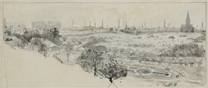 Hřbitov Phillips Park a plynárna Bradford Road od Henry Edward Tidmarsh