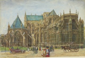 Pohled na kapli Jindřicha VII ve Westminsterském opatství, 1913 (wc na papíře) od Henry Edward Tidmarsh