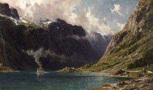 Naeroyfjord, Norsko, 1902 od Henry Enfield