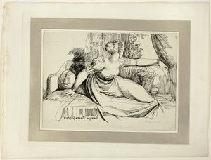 Žena sedící u okna („Večer vše přineseš“), z prvního čísla Specimens of Polyautography od Johann Heinrich Füssli