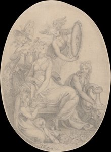 Kresba pro frontispis botanické zahrady Erasma Darwina od Johann Heinrich Füssli