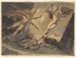 Satan začíná z doteku Ithuriels Spear, 1776. od Johann Heinrich Füssli