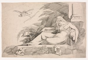 Spící žena s amorem, 1780-1790. od Johann Heinrich Füssli