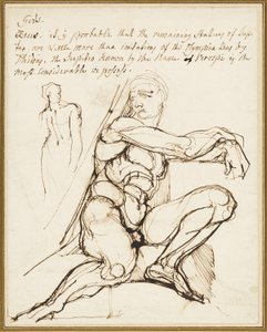 Studium Ignuda v Sixtinské kapli, Řím (recto); Parafráze Ignuda sedícího vpravo nahoře proroka Jeremiáše v kapli v Římě (verso) od Johann Heinrich Füssli