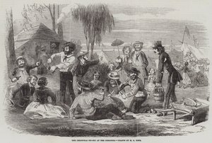 Vánoční piknik na kopanicích od Henry George Hine