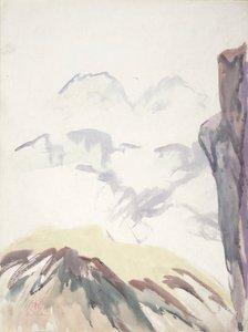 Mountain Study (akvarel na papíře) od Henry George Keller