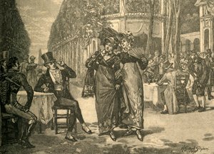 Beaus and belles z období regentství, počátek 19. století c1890.