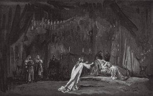 Scéna z Krále Leara (litografie) od Henry Hawes Craven Green