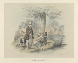Rybaření plotic, Broxbourne, ze sady šesti obrázků Rybaření (ručně kolorované litho)