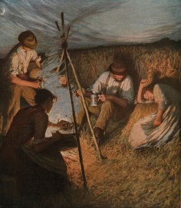 The Harvesters Supper, 1898, c1930. od Henry Herbert La Thangue