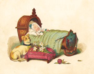 Princezna Victoria spící ve své postýlce (barva litho)