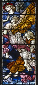 Buckland, St Mary, James Powell & Sons, Henry Holiday, The Barcote Chapel, Praising Angels, 1889 od Henry Holiday