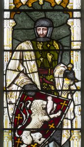 Cambridge, Trinity College, Heaton Butler & Bayne, Henry Holiday, Simon de Montfort, 1870, adaptováno podle Carla Almquista od Henry Holiday