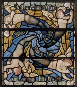 O All Ye Winds Of The Gods, Benedicite Window Detail, cca 1895 (vitráže) od Henry Holiday