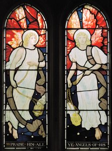 Sensing Angels, 1882 (barevné sklo) od Henry Holiday