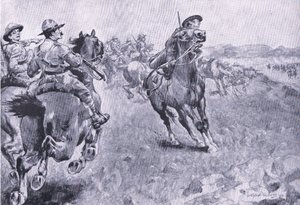 Závod o velení na Philips Town Road, z After Pretoria: The Guerilla War vydané Harmsworth Bros Limited, 1901 od Henry Inglis Jodrel Sheldon Williams