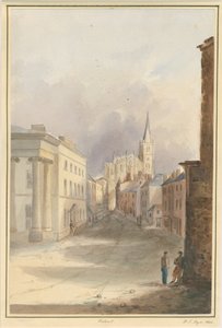 Walsall Town and Church: malba vodovými barvami, 1844
