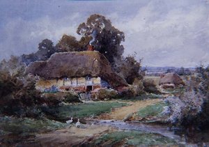 A Hampshire Watersplash (akvarel) od Henry John Sylvester Stannard