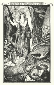 Dschemila přelstí zlobra (rytina) od Henry Justice Ford