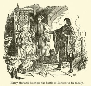 Harry Marland popisuje bitvu u Poitiers své rodině od Henry Justice Ford