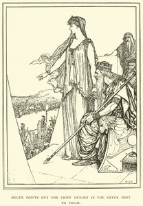 Helen ukazuje Priamovi na hlavní hrdiny v řeckém hostiteli od Henry Justice Ford