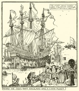 Jindřich VIII. vidí, že Anglie má dobrou flotilu. od Henry Justice Ford