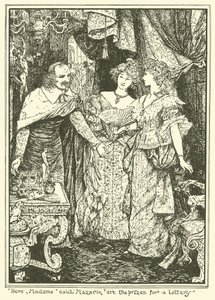 "Tady, madam" řekl Mazarin "Jsou ceny za loterii" (rytina) od Henry Justice Ford