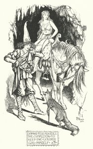 Limping-Fox radí prosťáčka, aby si nechal samotnou zlatou dívku (rytina) od Henry Justice Ford
