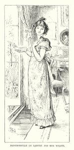 Mademoiselle de Laistre a její lasička (rytina) od Henry Justice Ford