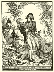 Nelson zastřelen v bitvě u Trafalgaru, 21. října 1805 od Henry Justice Ford