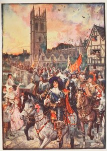 Princ Rupert v Oxfordu, jde do bitvy, ilustrace z 