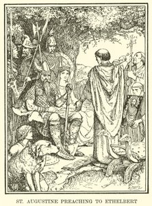 Svatý Augustin kázání Ethelbertovi od Henry Justice Ford