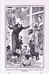 Svatý František Xaverský učí japonské děti katechismu, 1912 od Henry Justice Ford