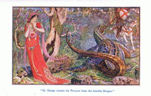 Svatý Jiří zachraňuje princeznu před strašlivým drakem, 1912
