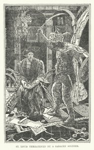 St Louis ohrožený saracénským vojákem (litho) od Henry Justice Ford