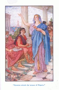 Synesius navštěvuje přednášky Hypatia, 1912 od Henry Justice Ford