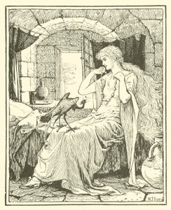Modrý pták (rytina) od Henry Justice Ford