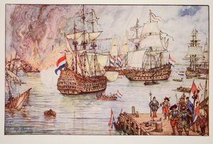 The Dutch in the Medway, ilustrace z 