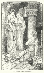 Dámy pokoušejí Dorotheu (litho) od Henry Justice Ford