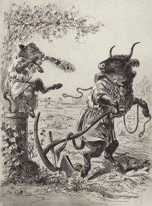 Ezopovy bajky: The Wanton Calf (litho)