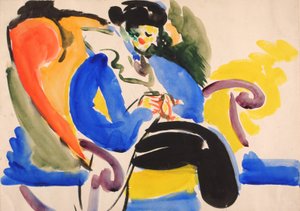 Kaligrafické #2 Žena na židli, 1914-1918.